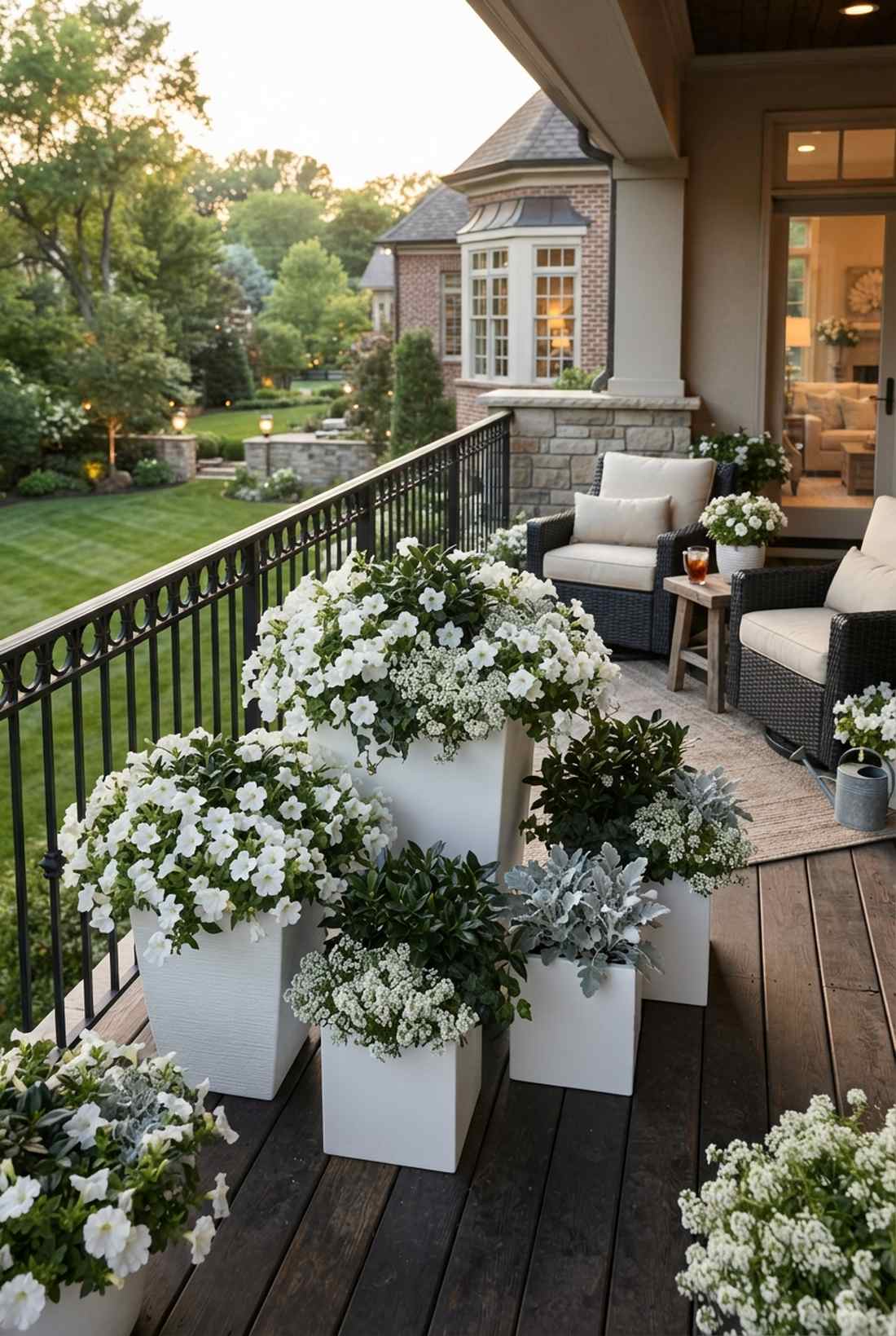 monochromatic white garden