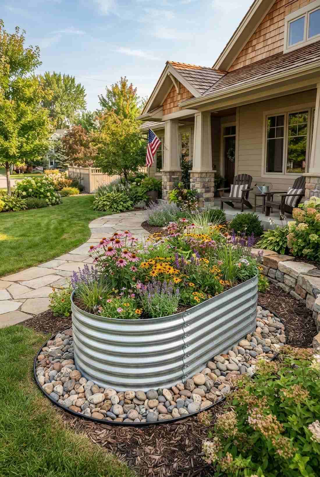 oval galvanized planter