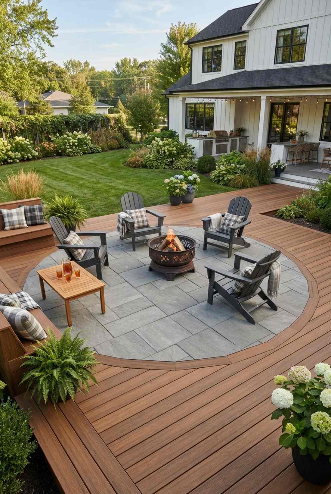 paver patio with decking surround
