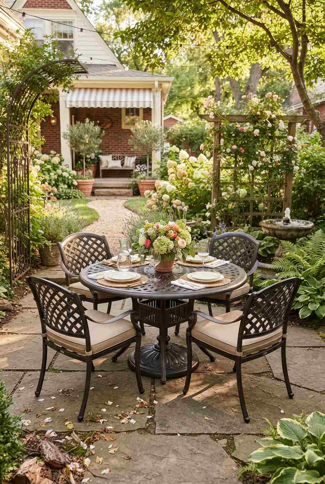 round pedestal table with radial seating