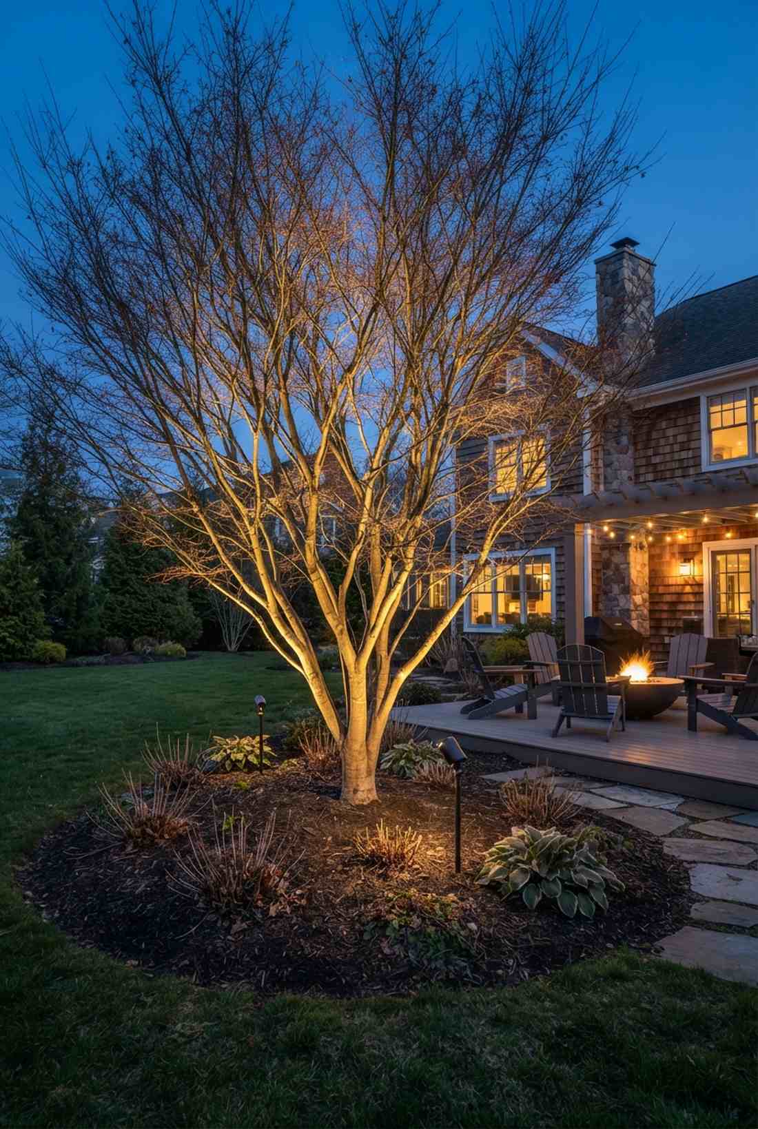 seasonal deciduous uplighting