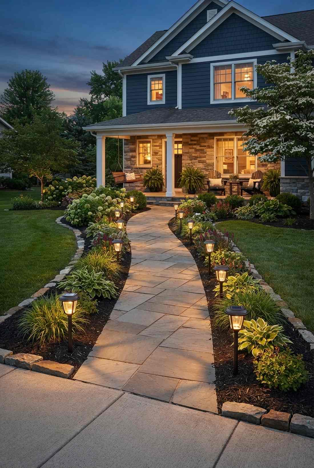 solar stake lights garden borders