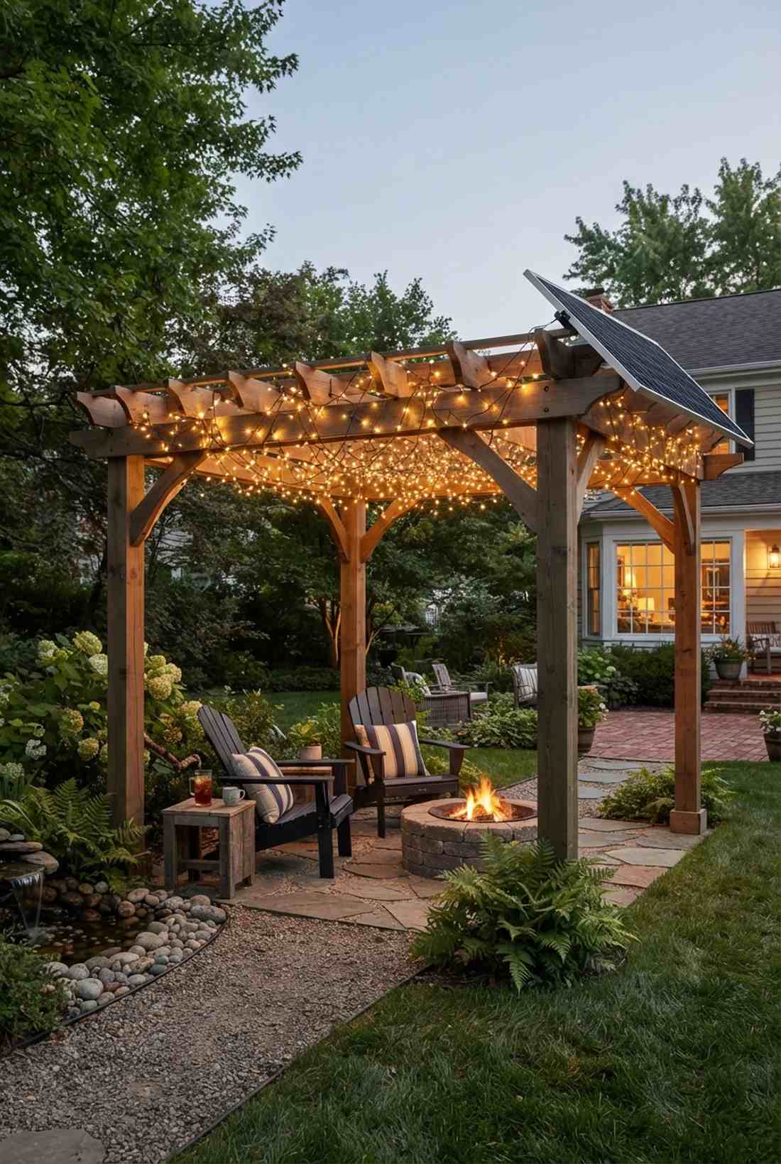solar string light draping