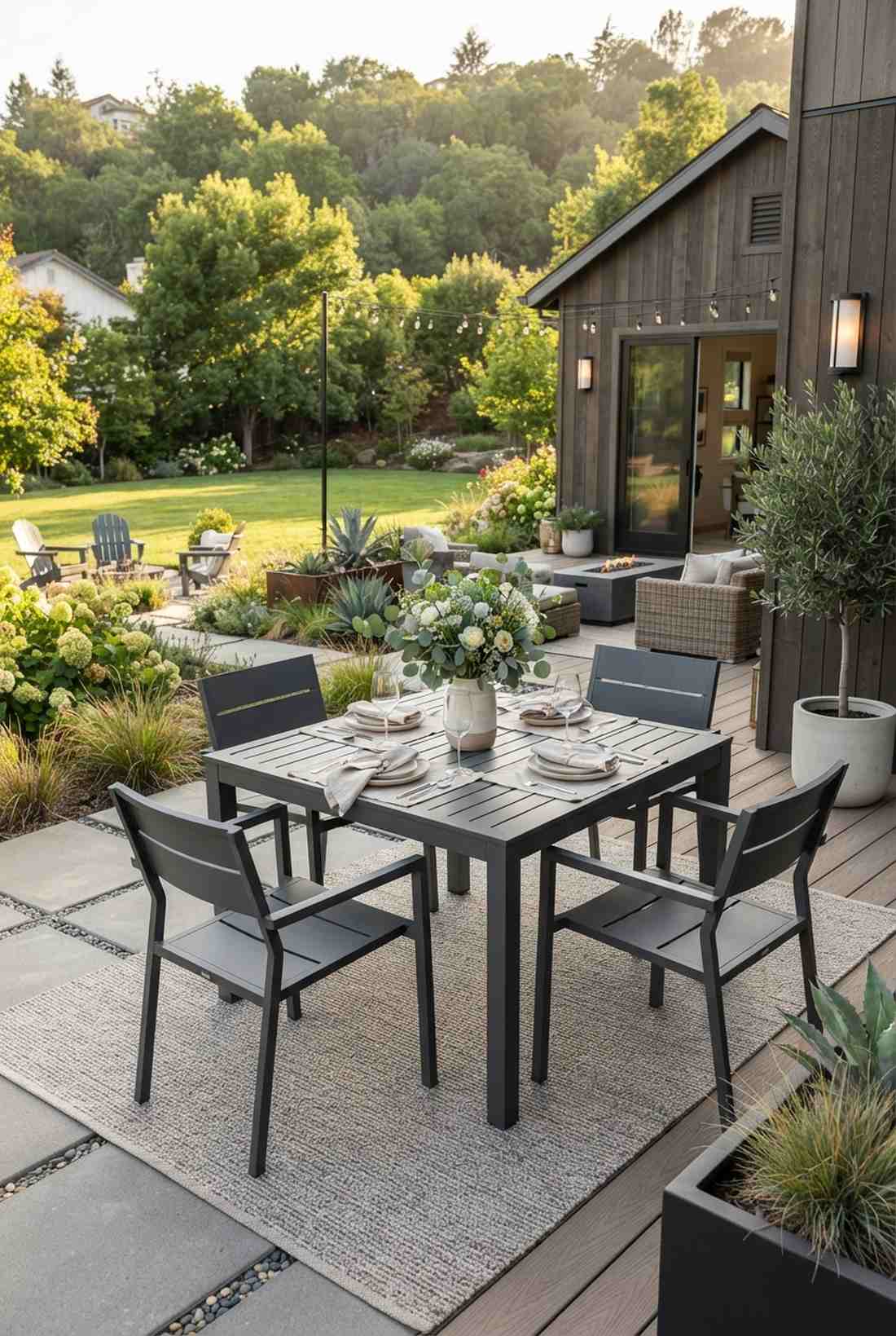 square aluminum dining set