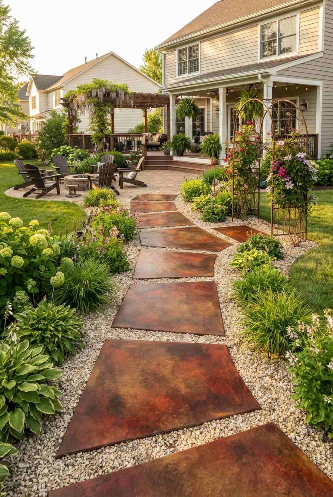 stained concrete with iron oxide