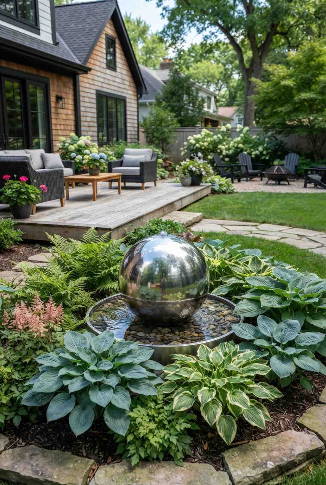 stainless steel sphere fountain