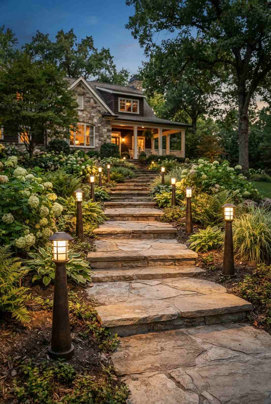 tapered column path lights
