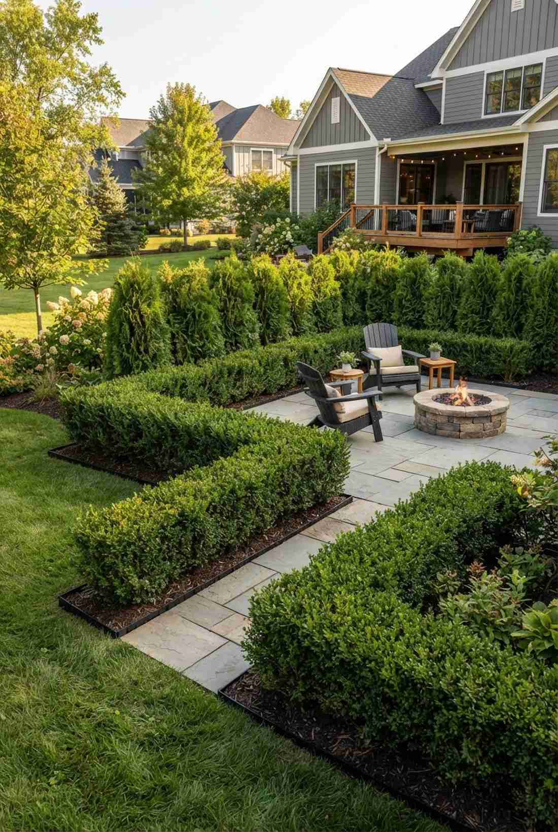 tiered hedge garden rooms