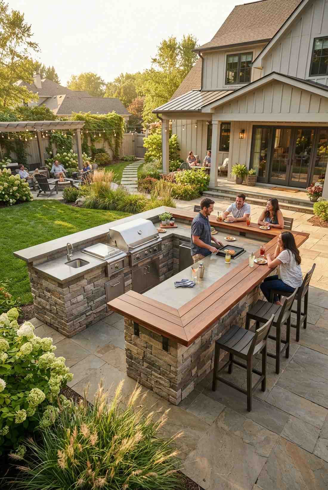tiered u with bar seating