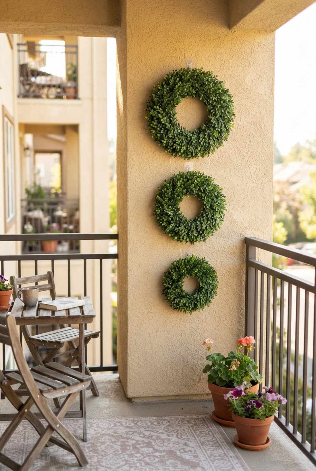 tiered wreath wall arrangement
