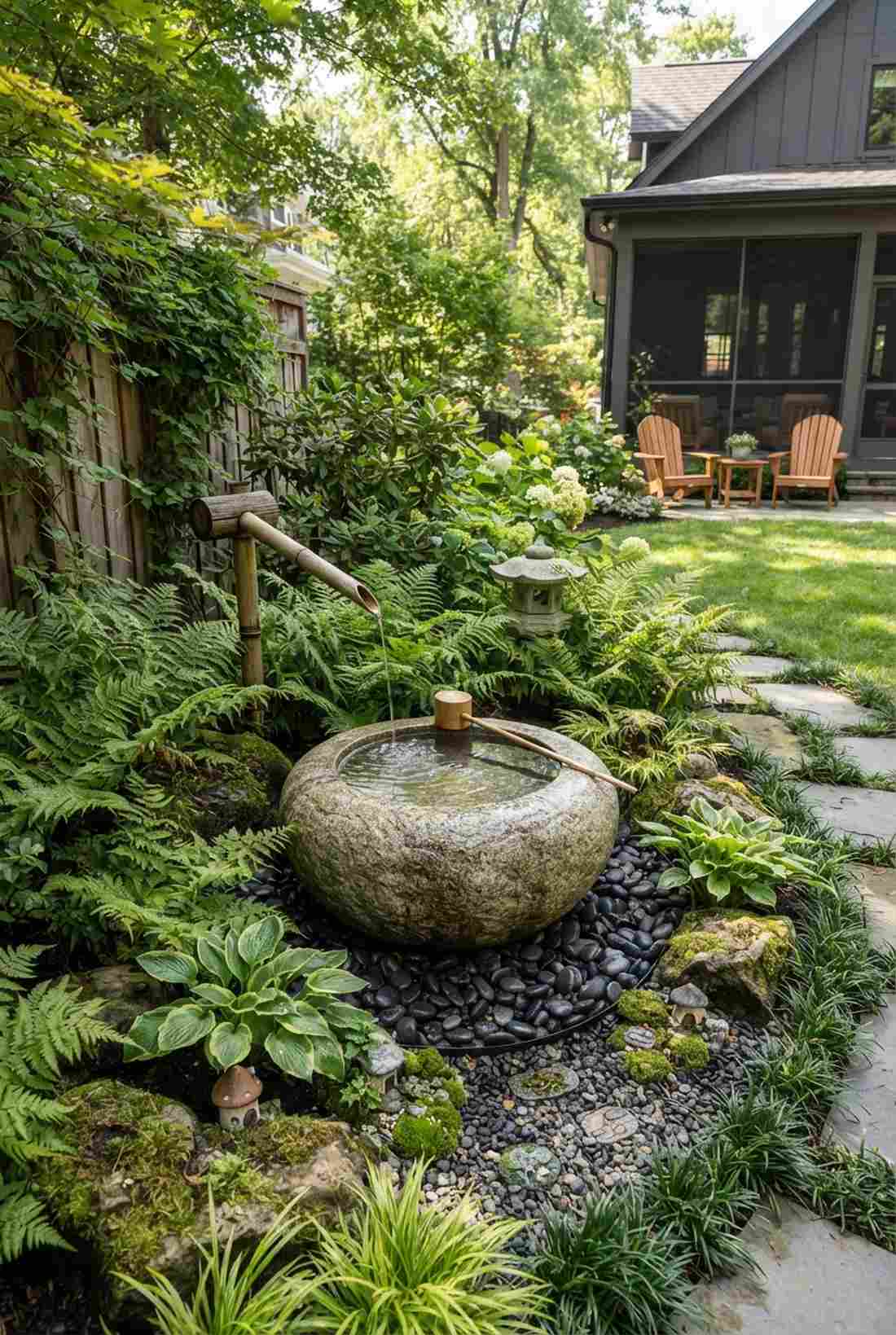 tsukubai stone basin