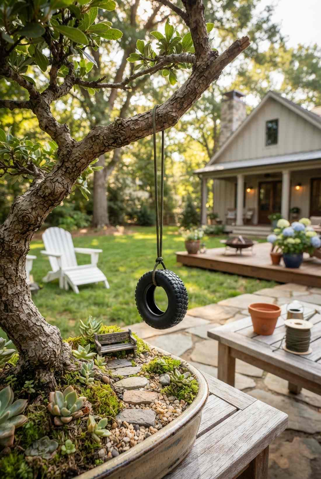 twig tire swings