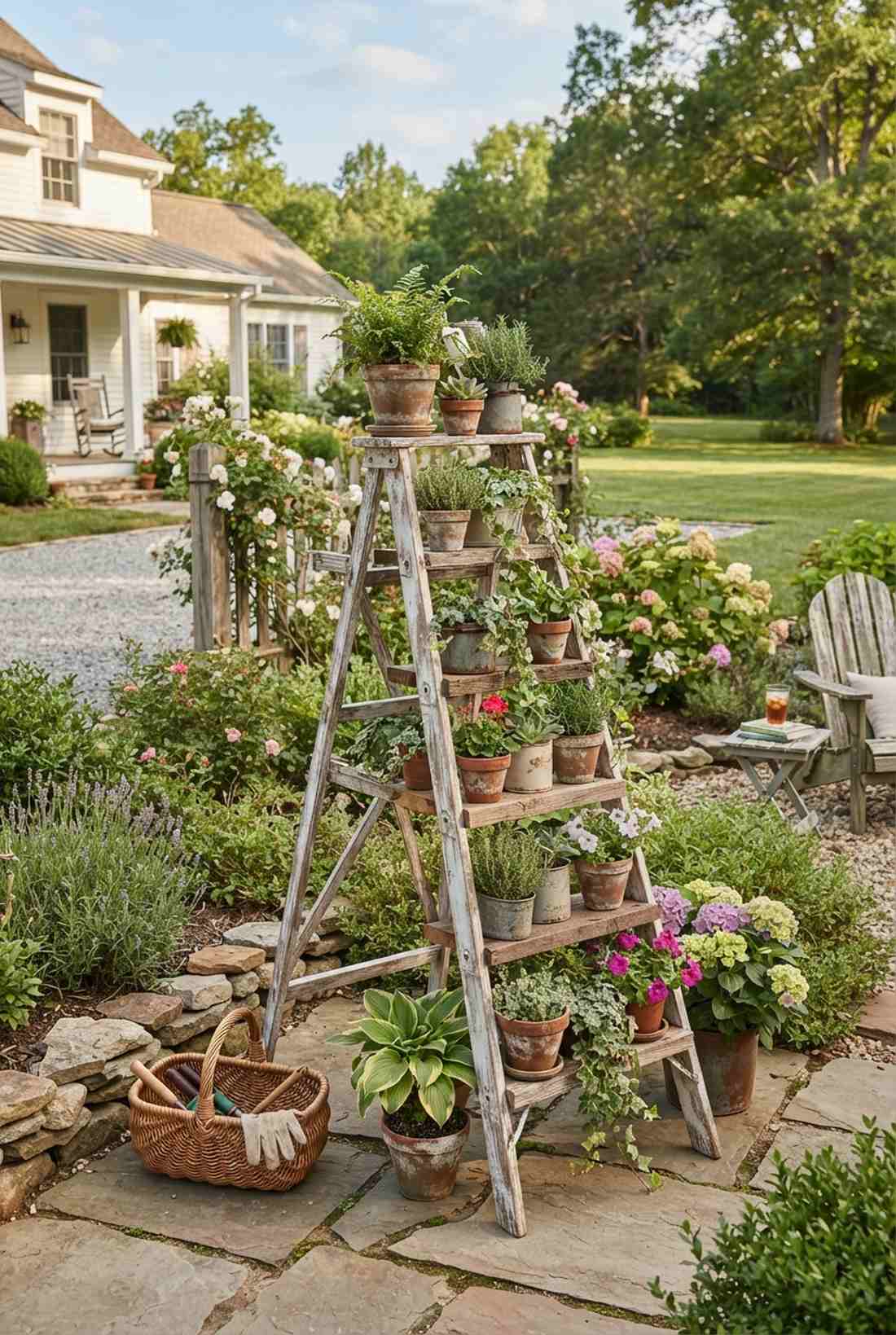 vintage step ladder conversion
