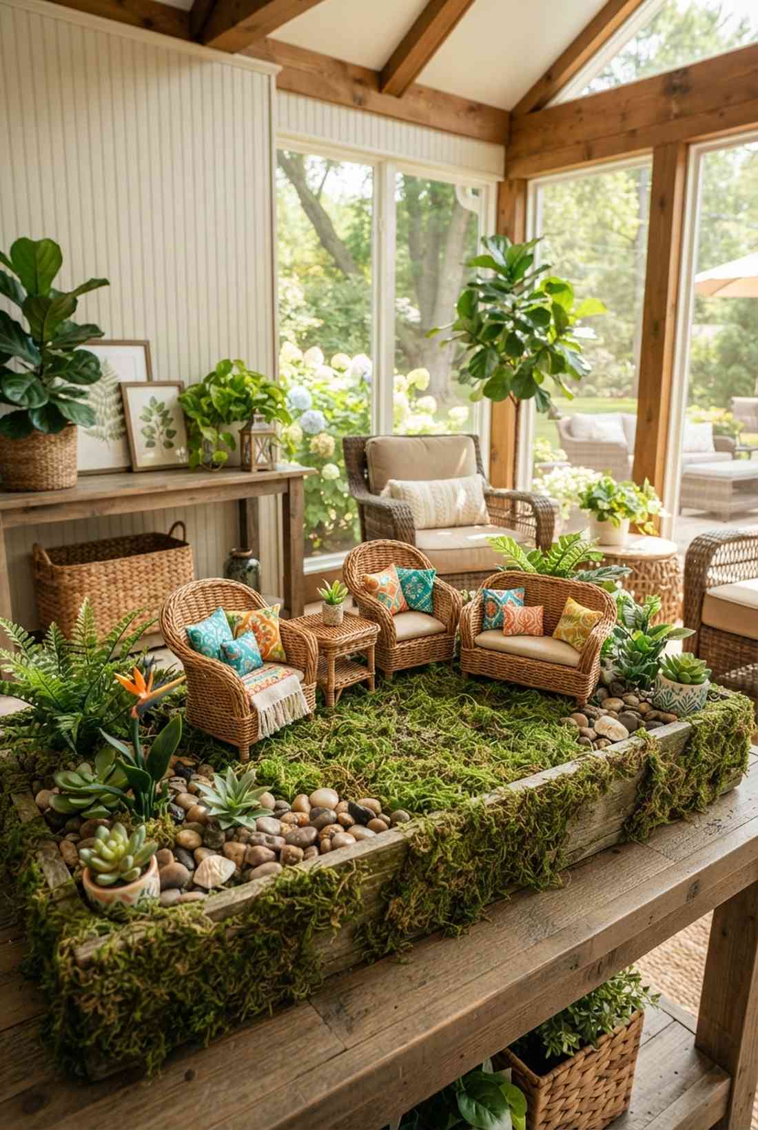 wicker armchair set