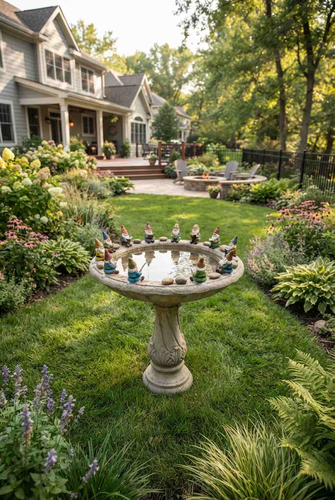 birdbath edge gnome circle