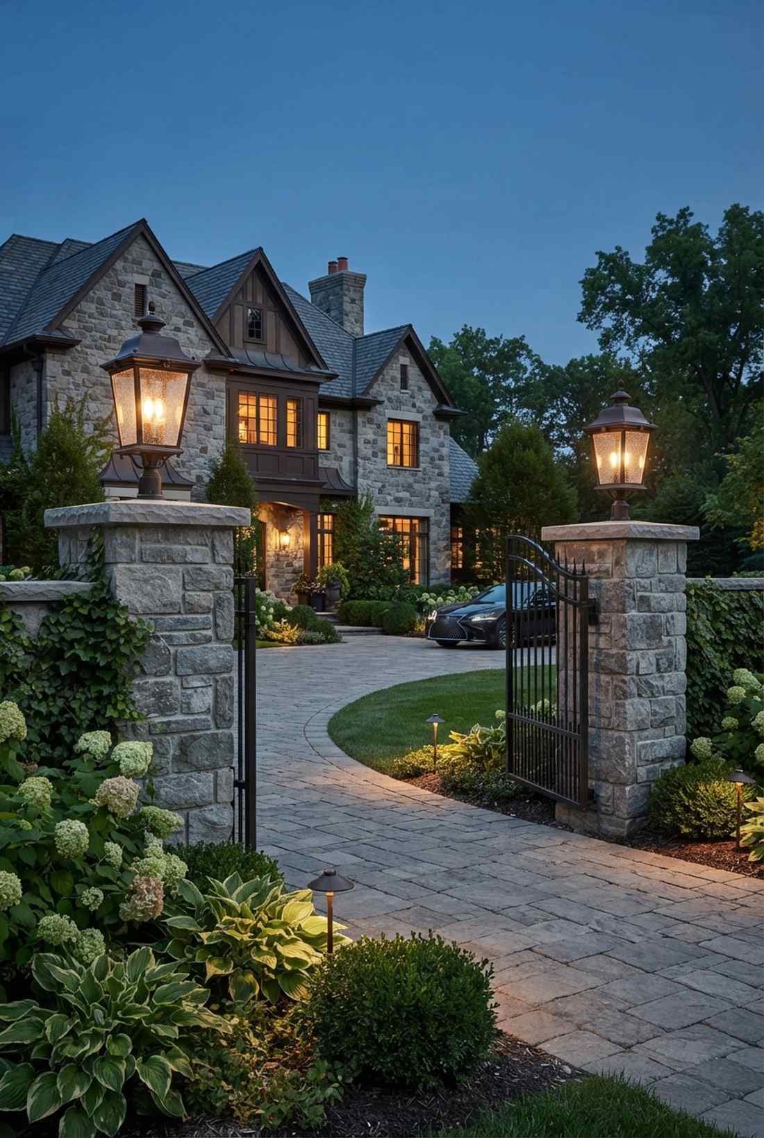 column mounted driveway lights