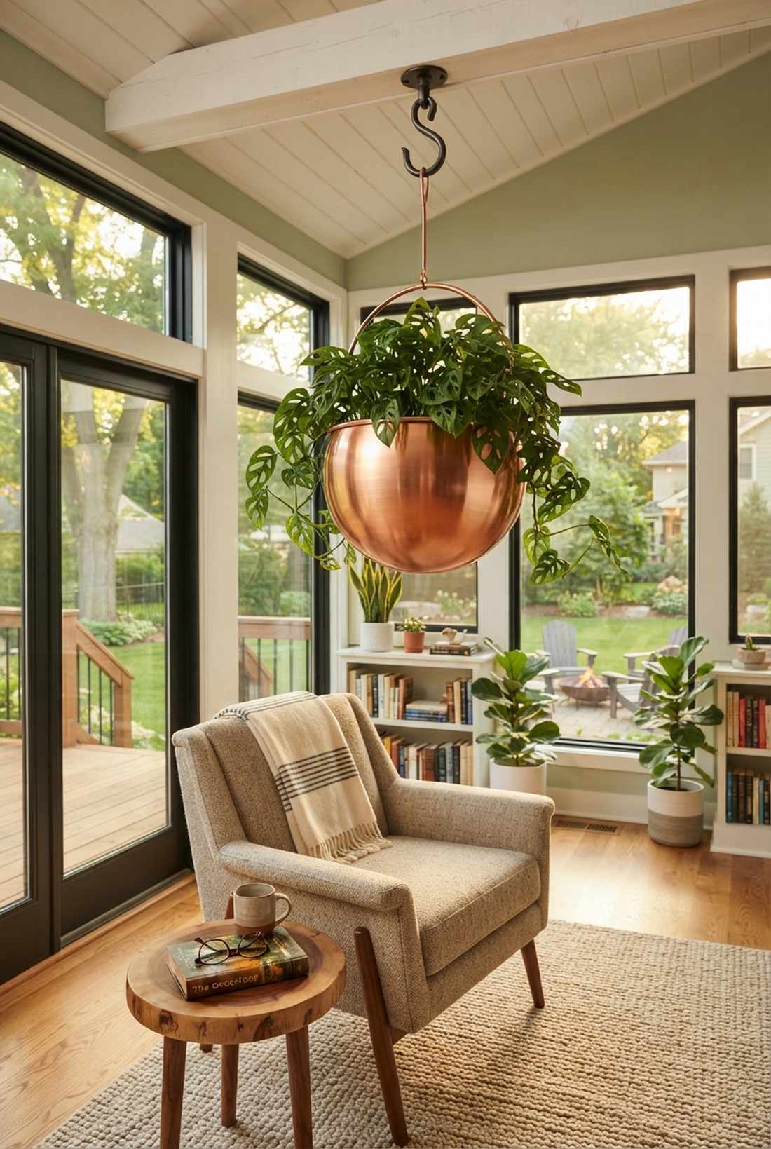copper sphere planter