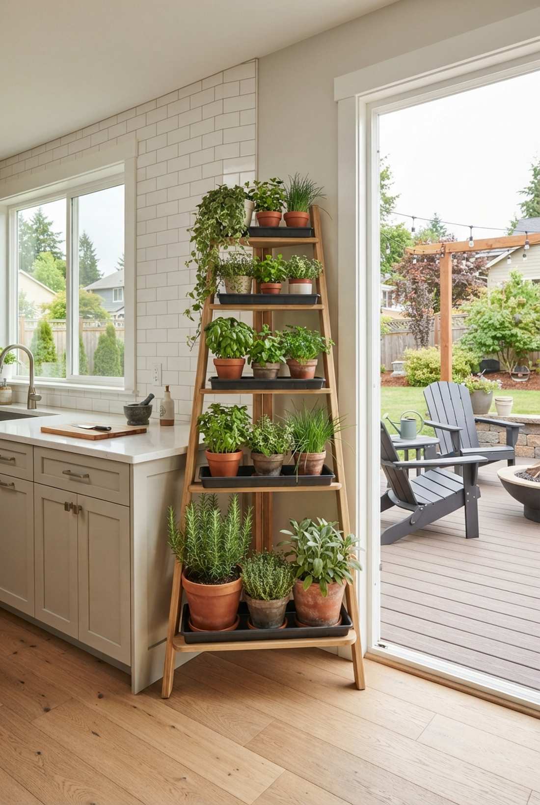 corner ladder plant stand