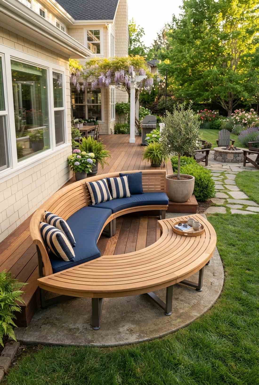 curved corner bench