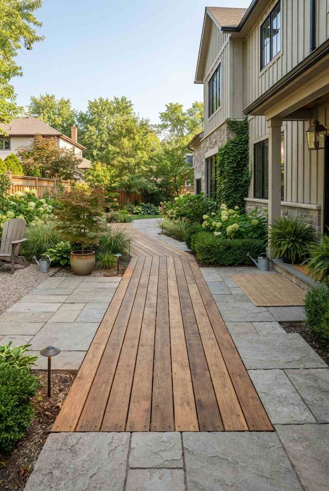 decking path through paver field