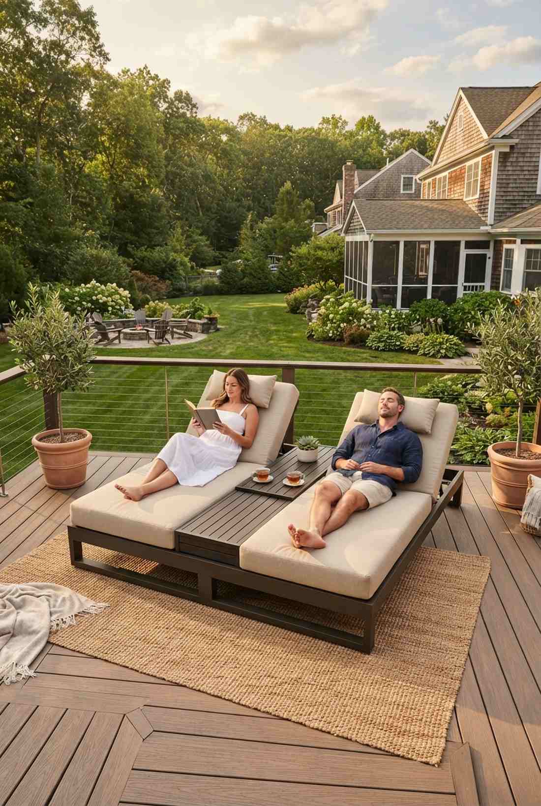 double wide lounger for two