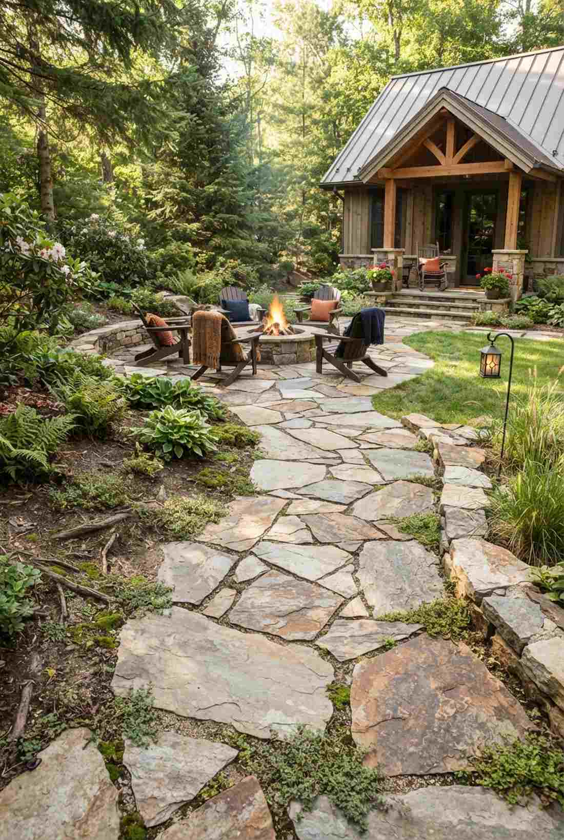 flagstone irregular placement
