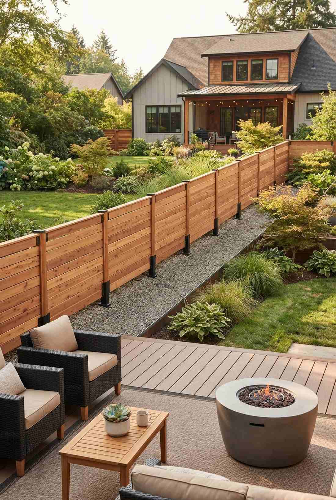 floating horizontal panel fence