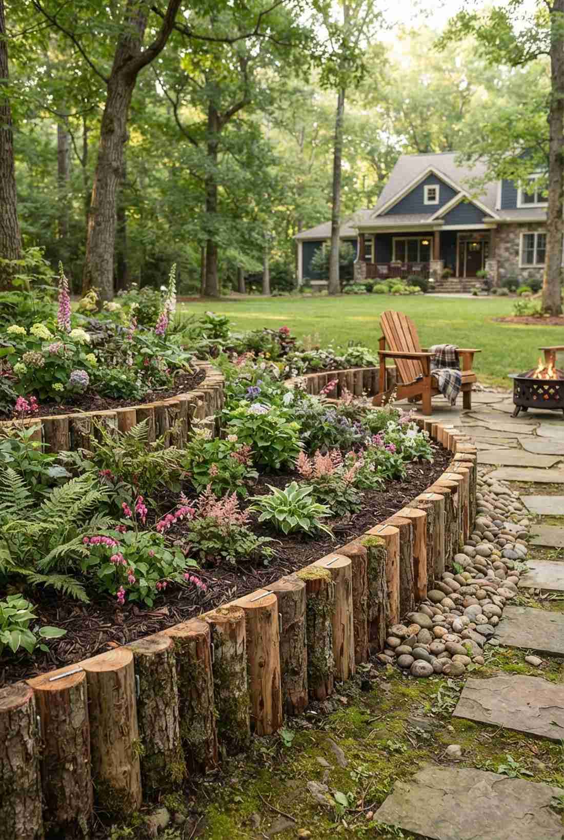 hardwood log retaining edge