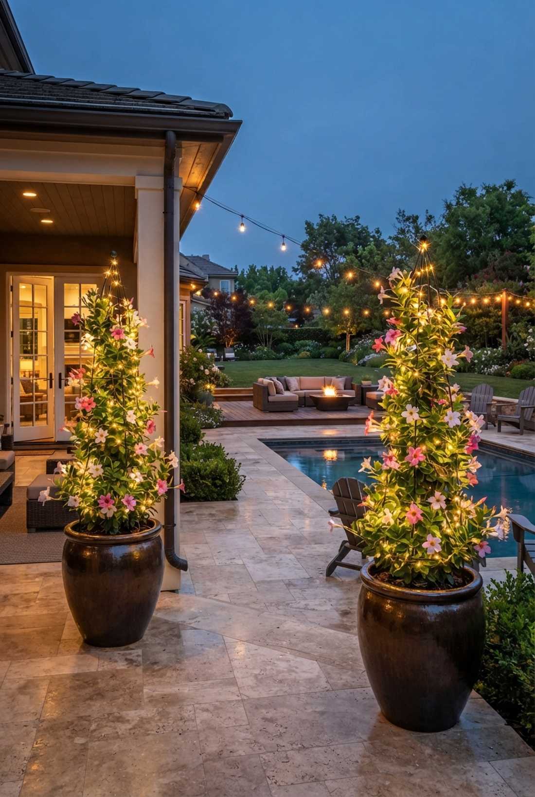 mandevilla container topiaries