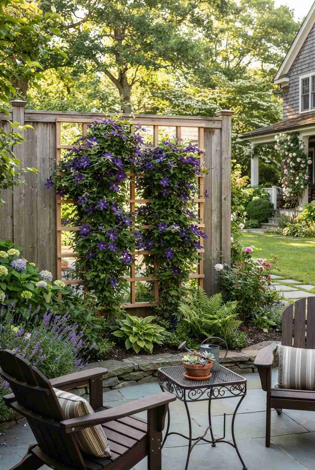 mirror backed trellis for climbing plants