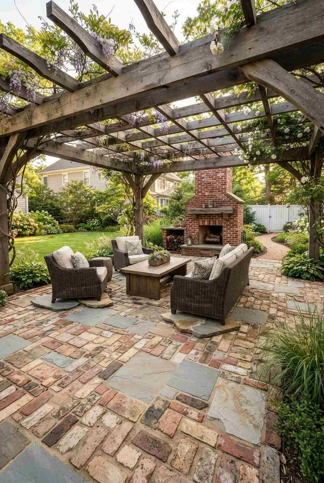 mixed brick and stone patchwork