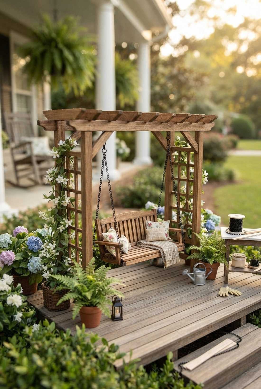 porch style hanging swings