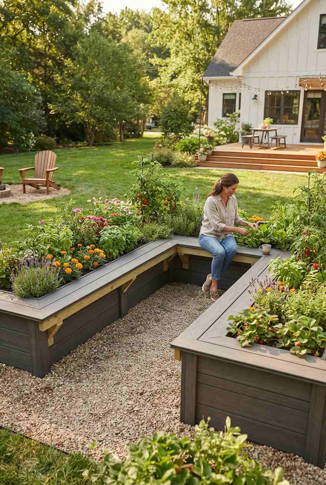 raised bed perimeter bench