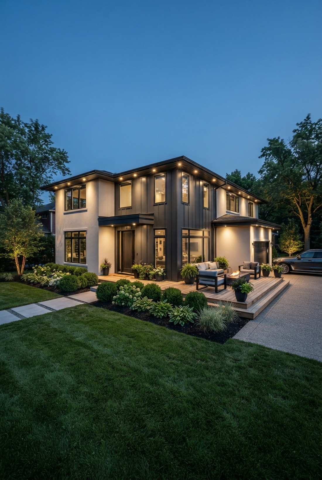 soffit lighting for foundation plantings
