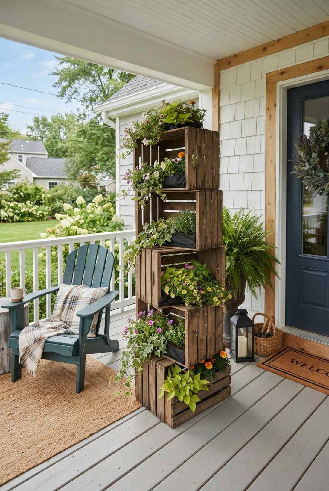 stacked crate tower