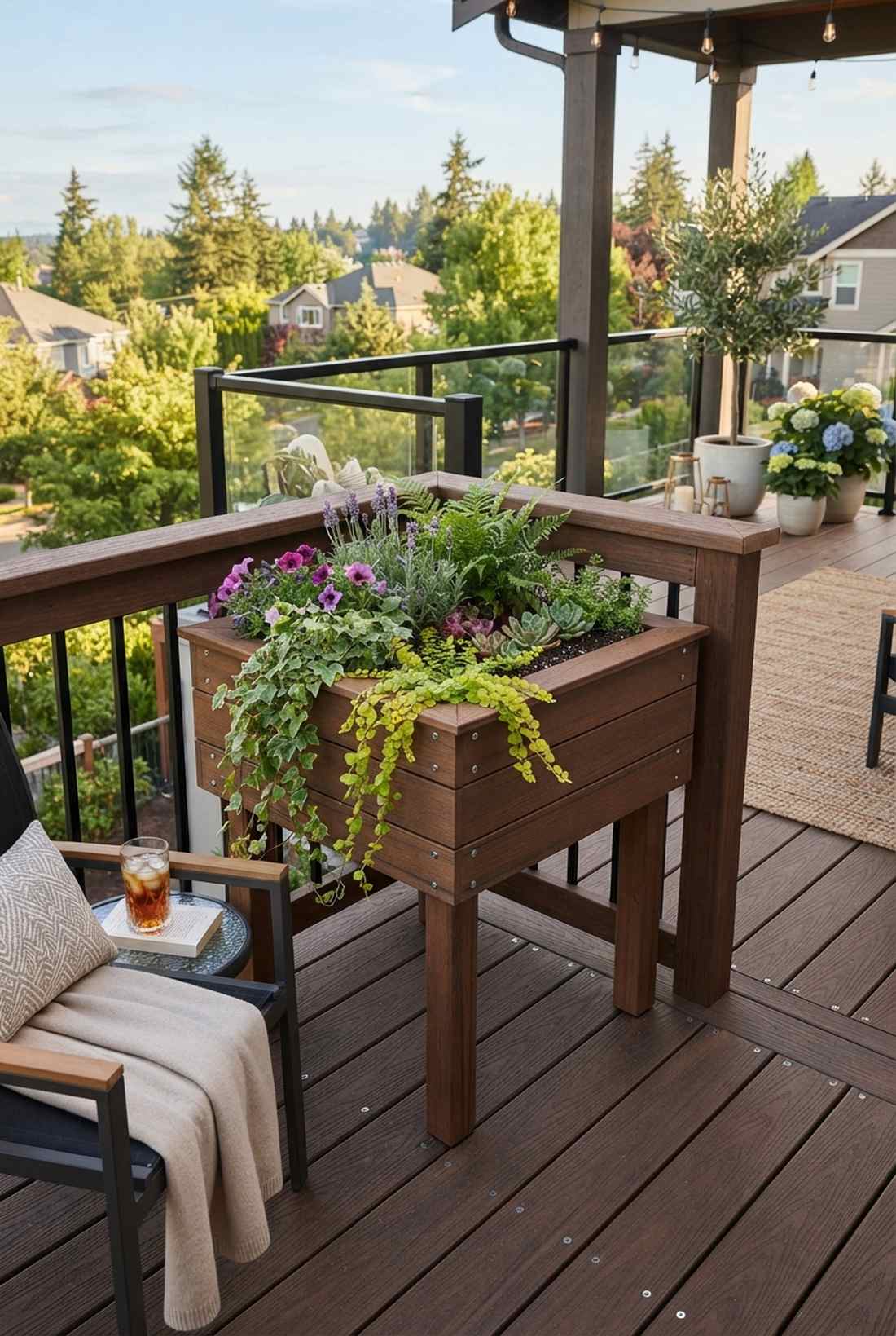 standing corner wedge planter