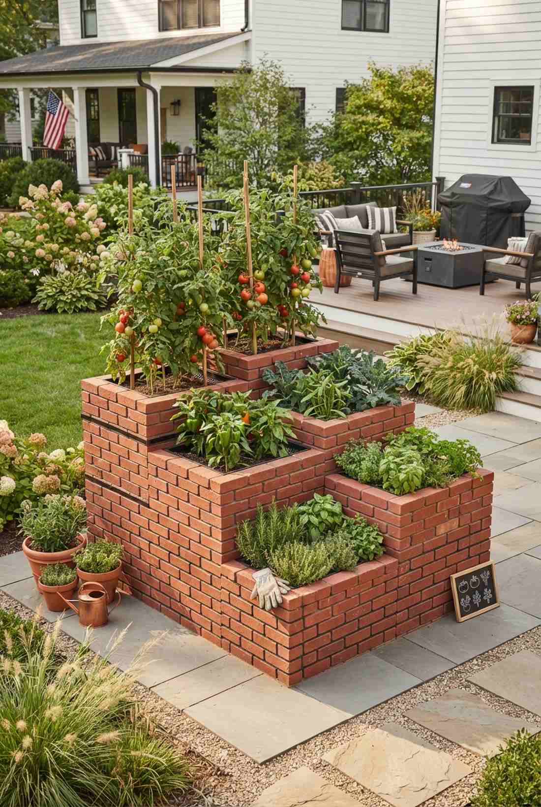 stepped brick terrace clusters