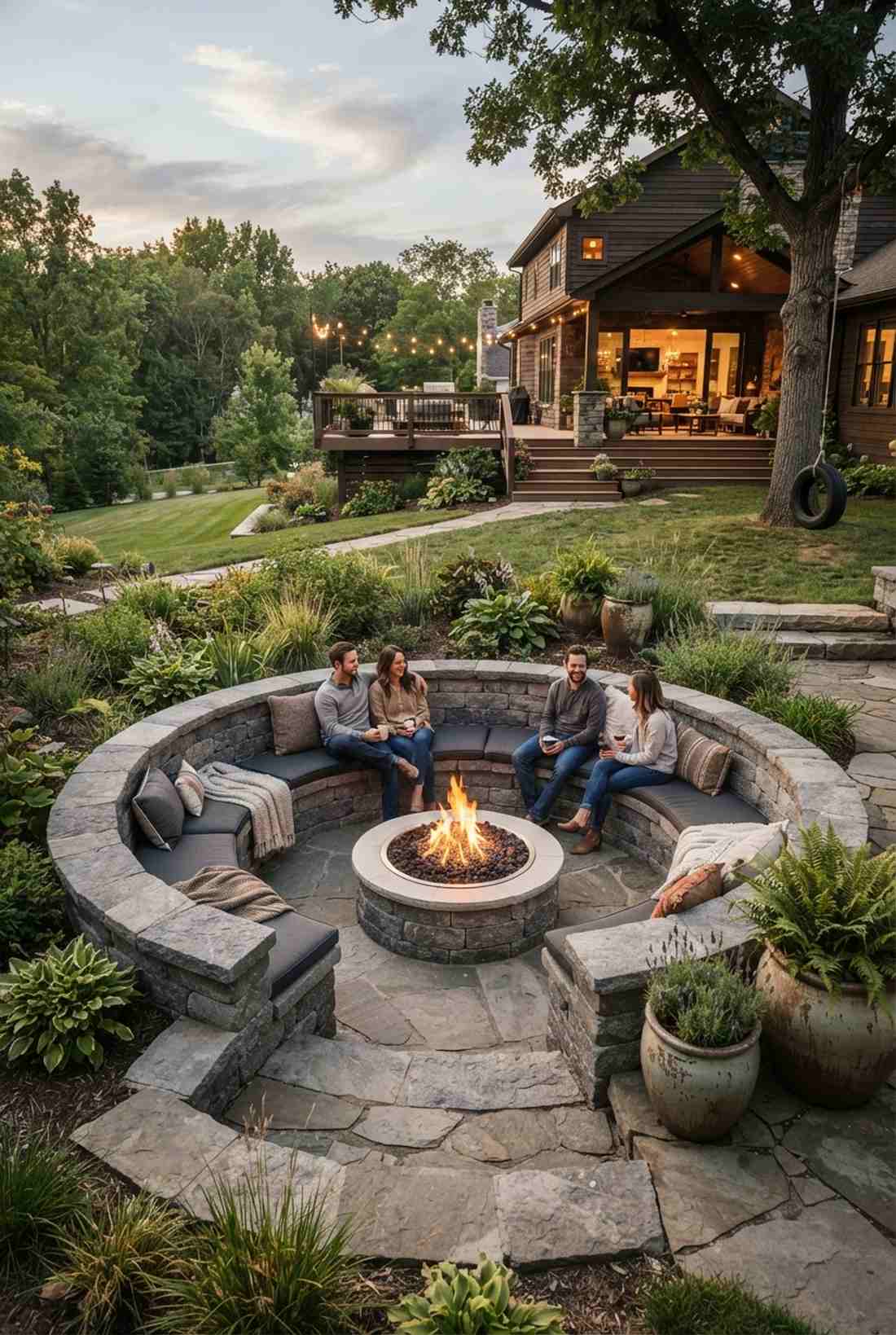 sunken fire pit amphitheater