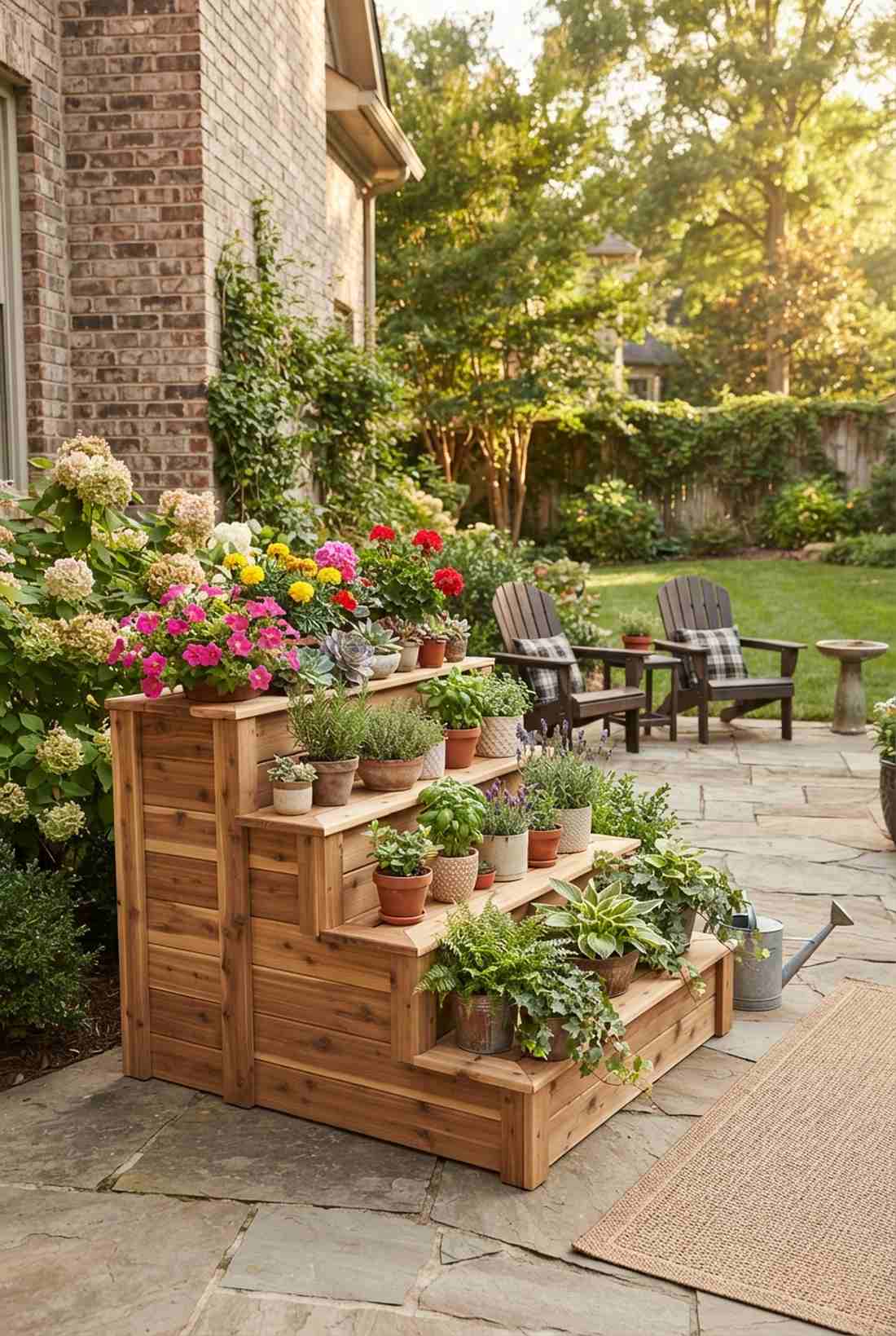 tiered staircase planters
