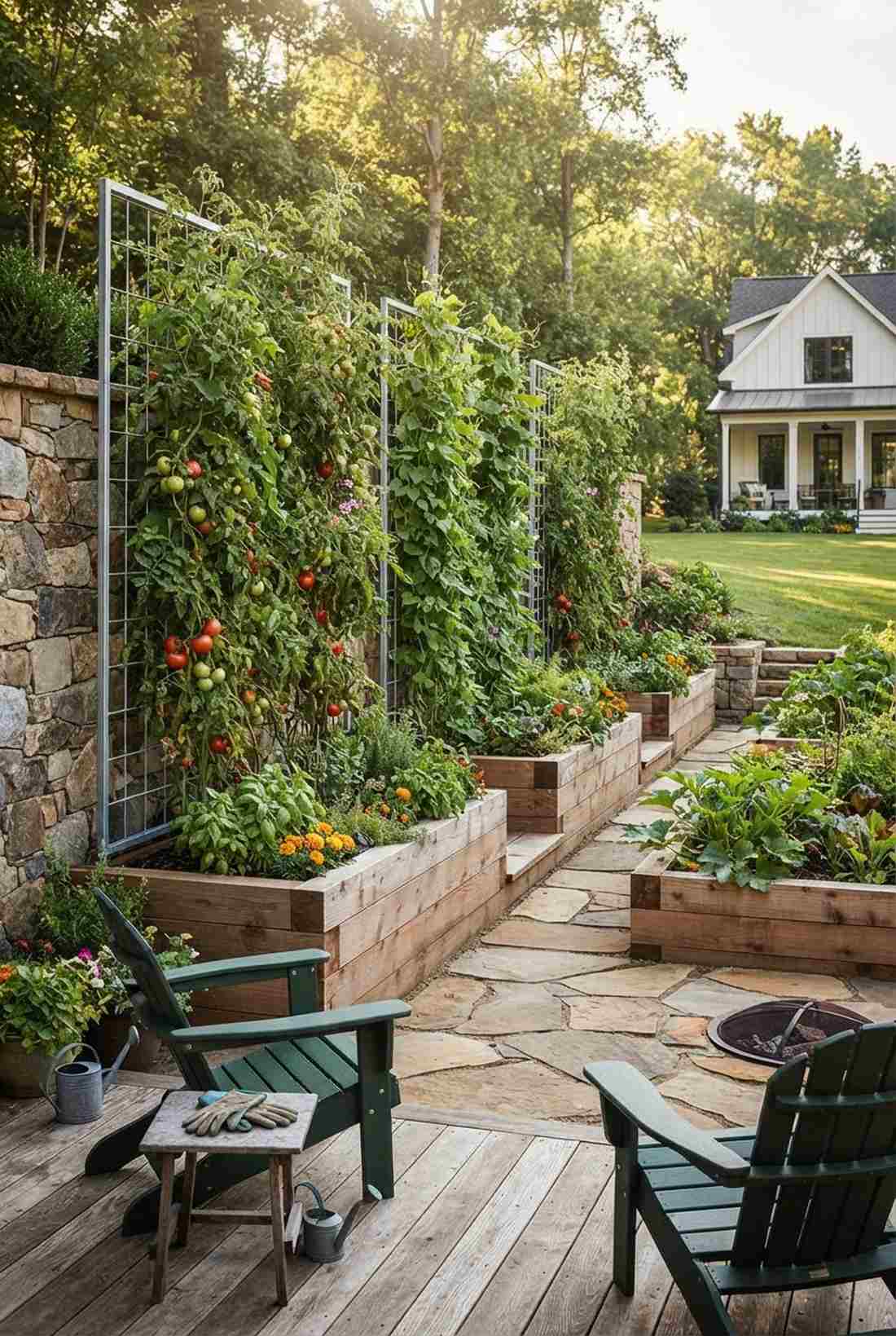 trellis backed terrace walls