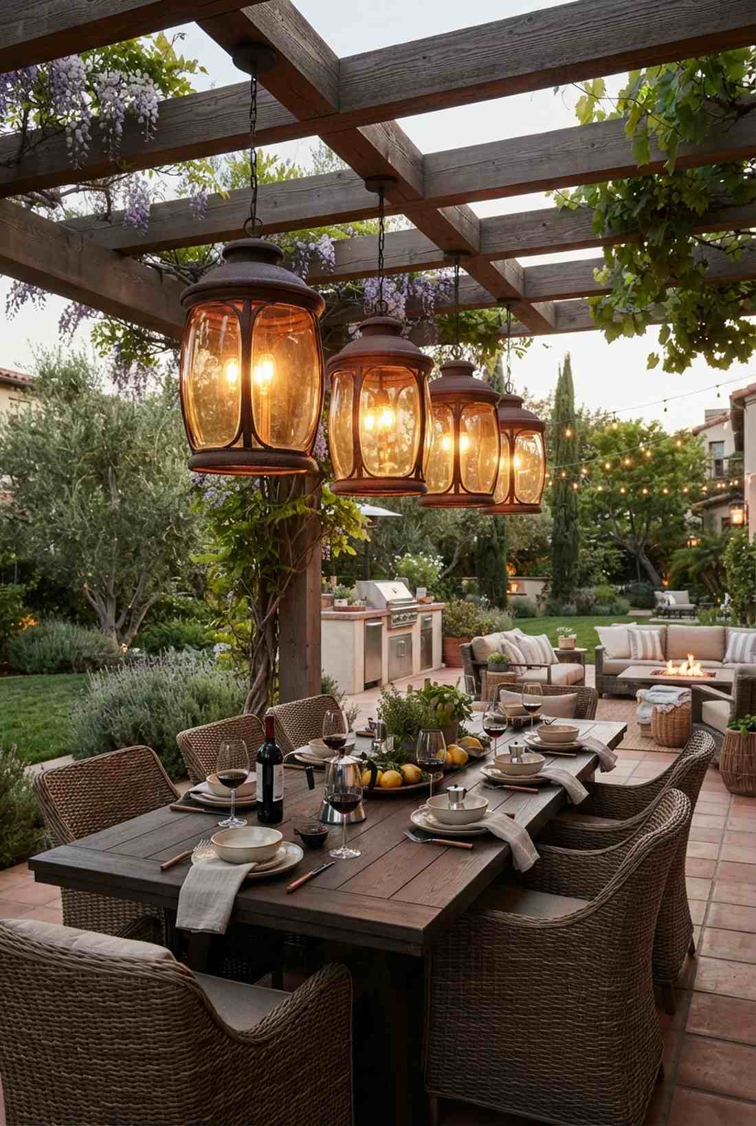 tuscan villa hanging pendants