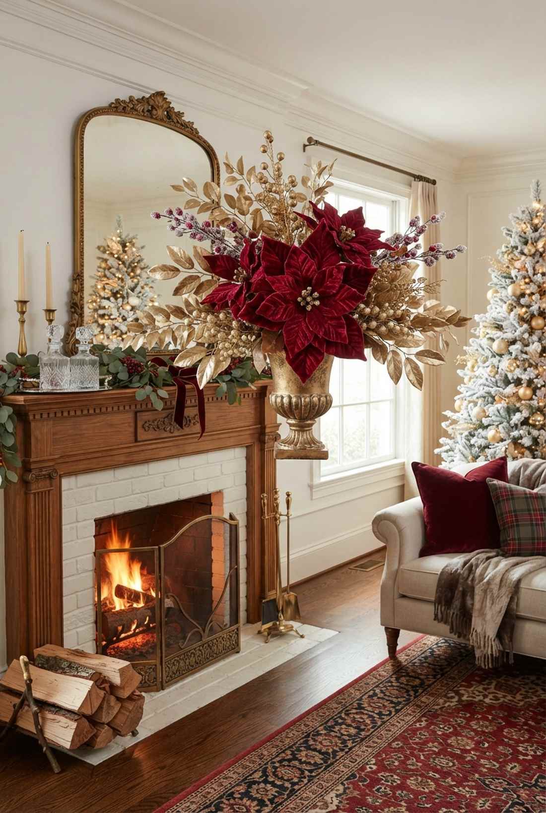 velvet poinsettia statement piece