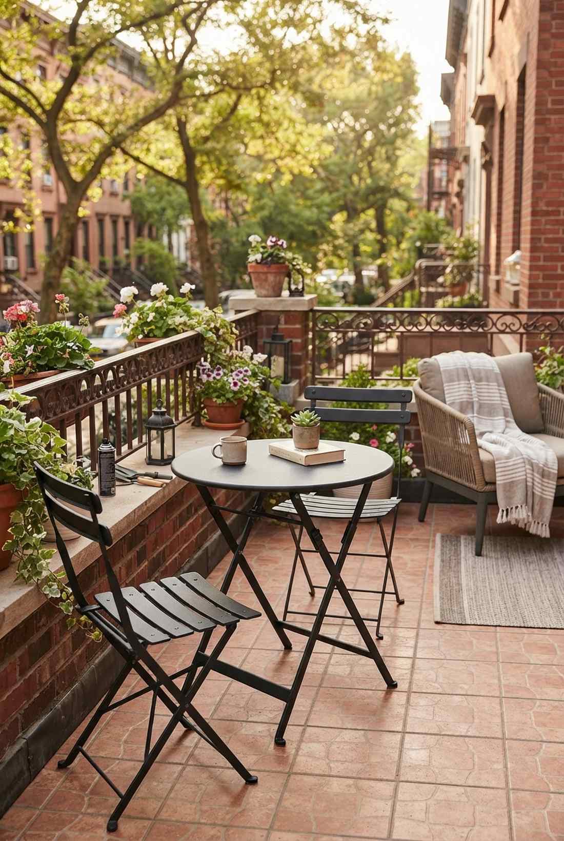 bistro table with folding mechanism