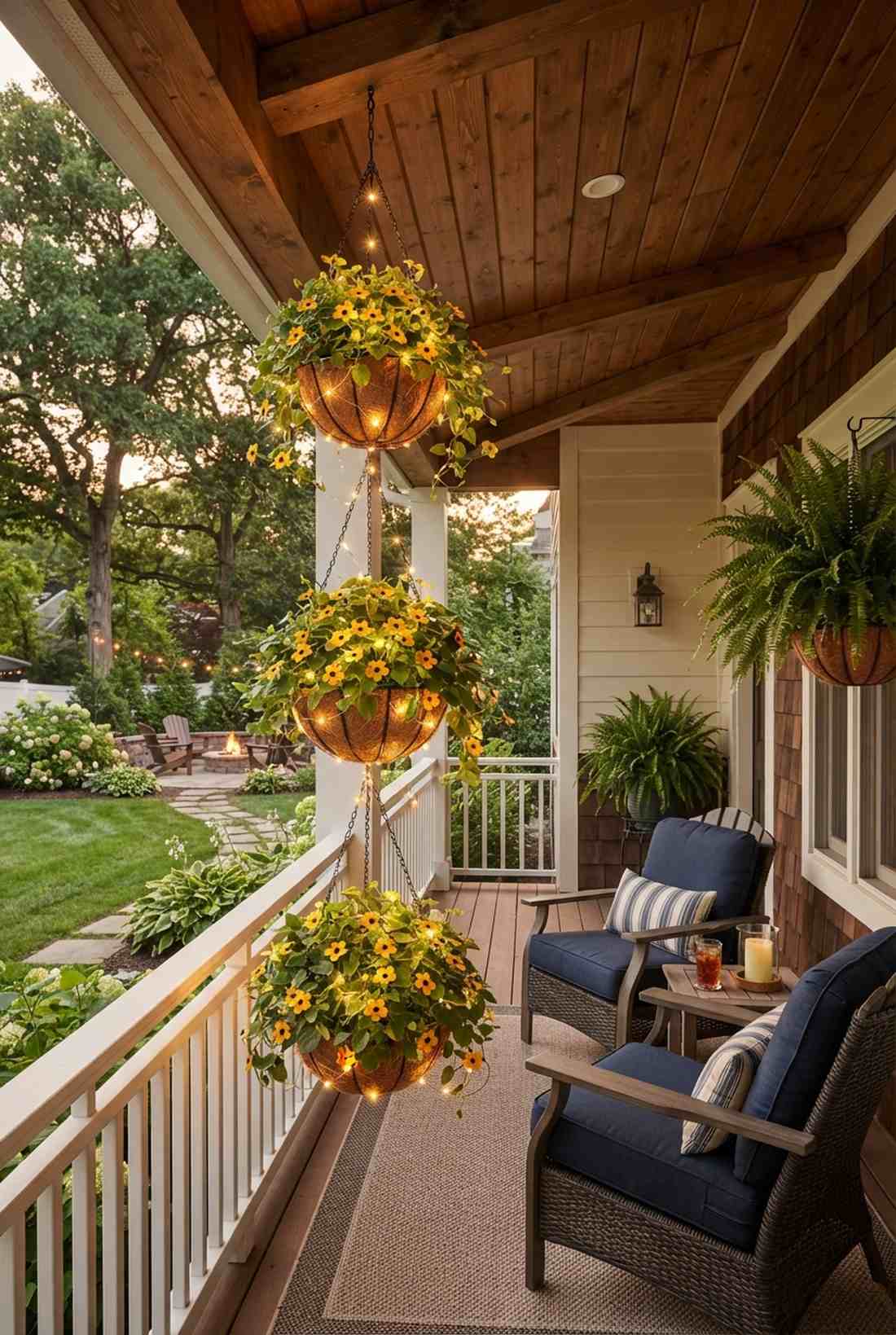 black eyed susan vine basket columns