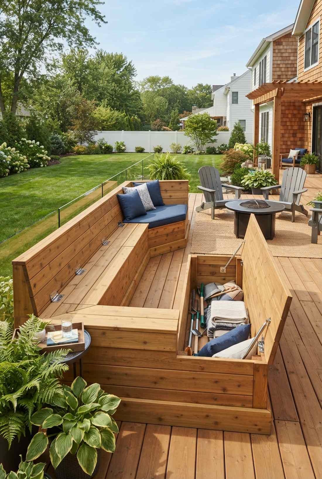 built in bench seating with storage