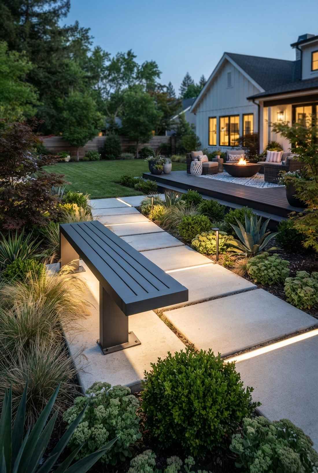 cantilevered aluminum benches