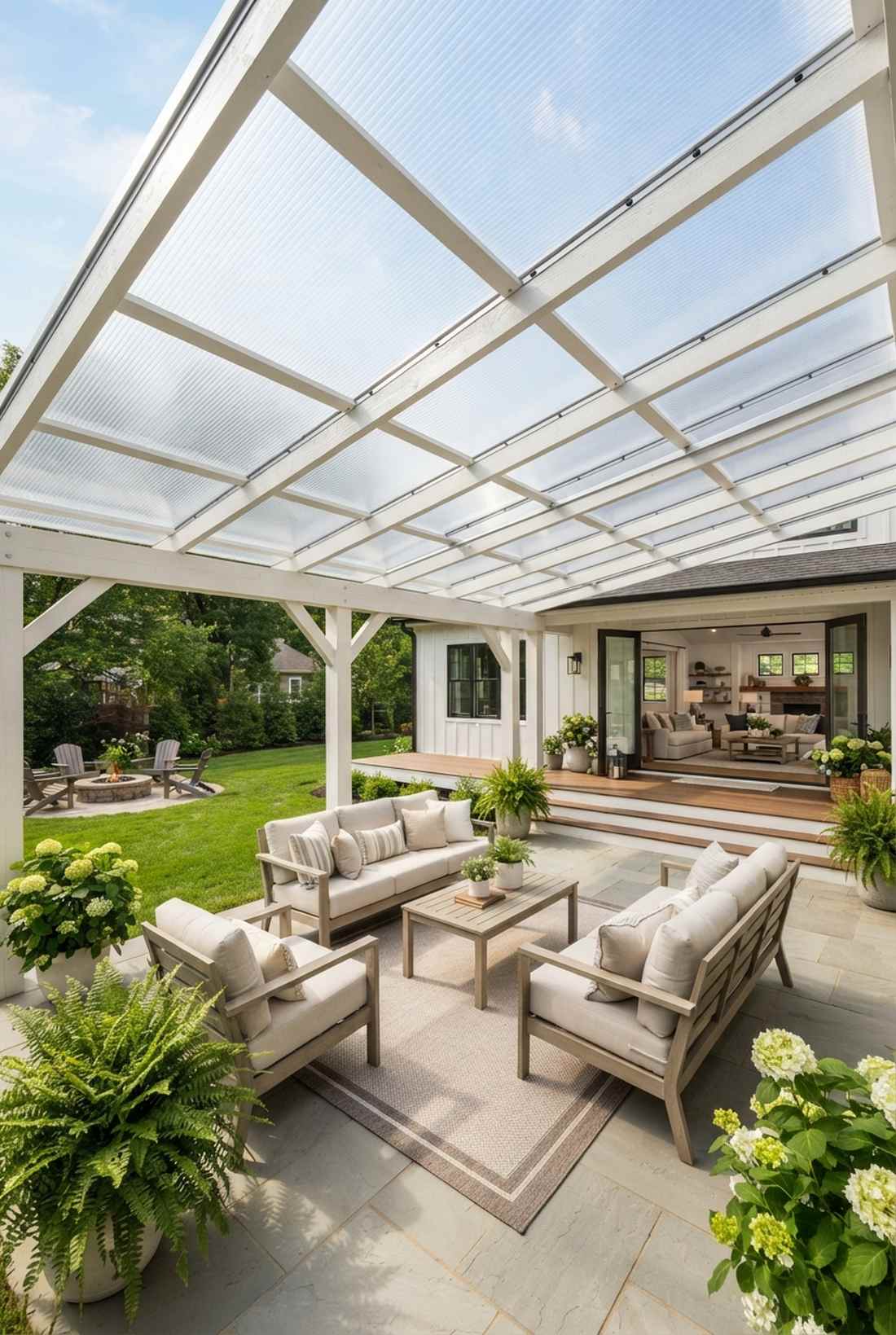 clear polycarbonate panel roof