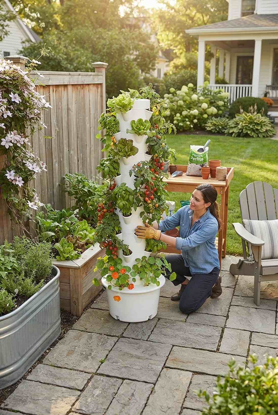 column tower planters