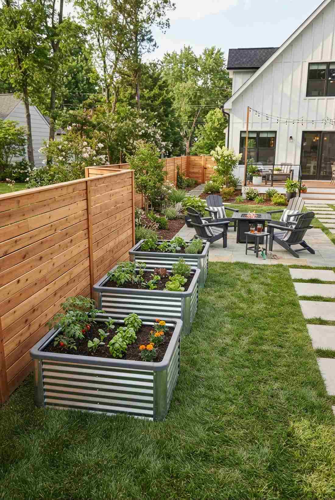 corrugated metal beds for modern fences