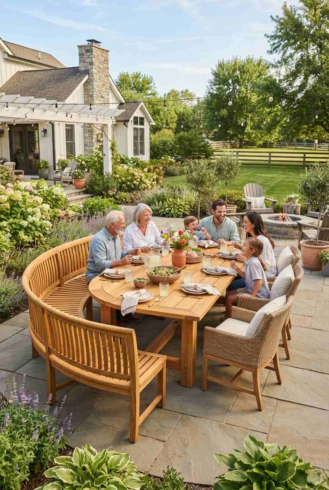 curved bench dining hybrid